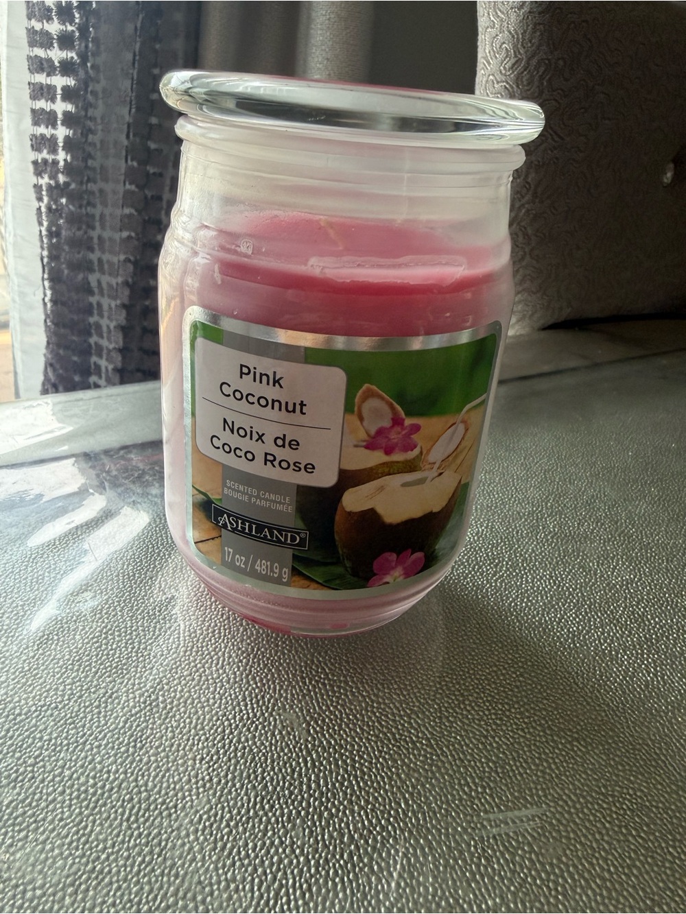 Ashland Pink Coconut Scented Jar Candle - Pink